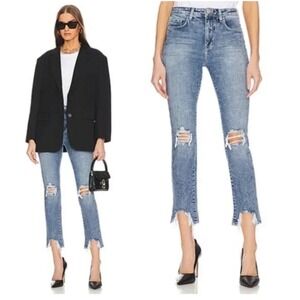 L'AGENCE High Line Distressed Raw Hem Skinny Jeans Women's Size 23